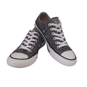 Converse Black White Heathered Canvas Low Top Y2k Sneakers Youth/ Men 5
